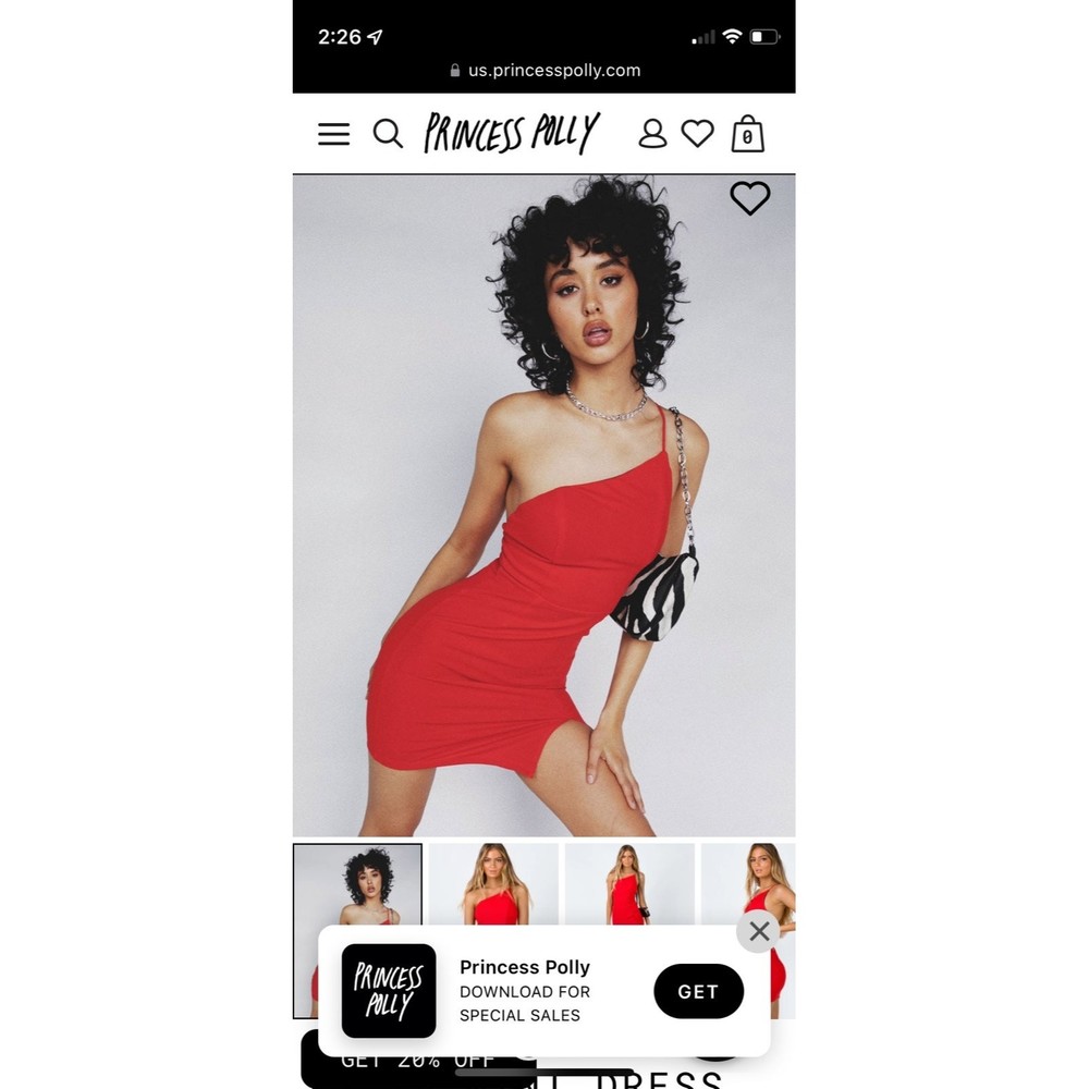 Princess polly priya red mini Dress size 8